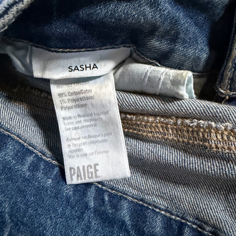 PAIGE Sasha Wide Leg Women's Distressed Jeans, Size 27 - Picture 10 of 10